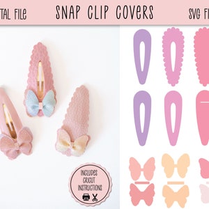 Snap Clip Covers SVG | Craft Pattern | Butterfly Snap Clips | Bow on Window Snap Clip