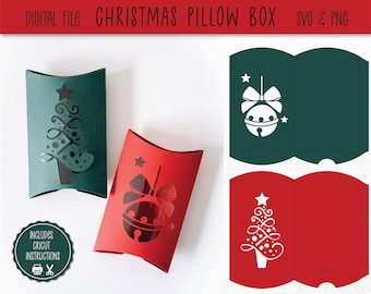 Christmas Pillow Box SVG: Treat Box Template (Digital Download)