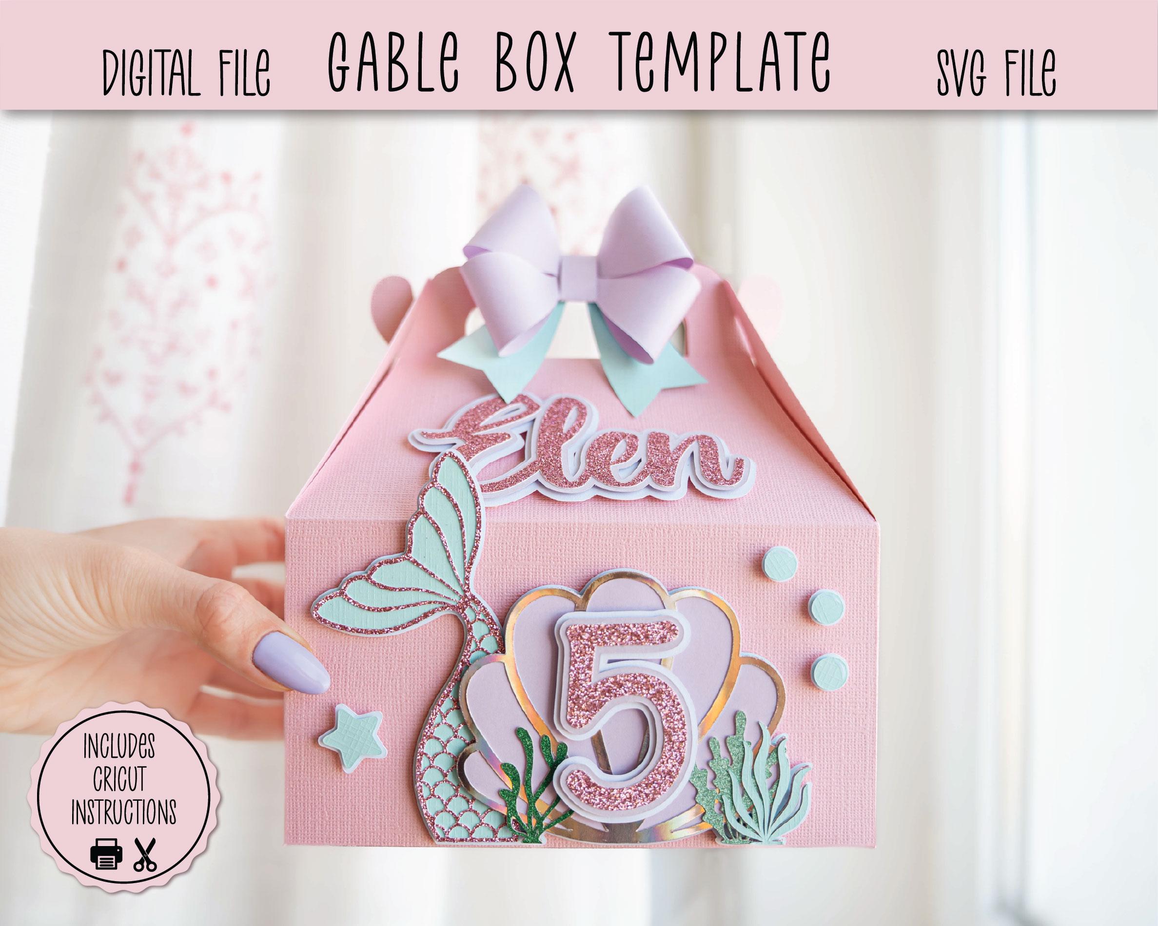 Mermaid Gable Box Template: Birthday Party Favor (digital Download) - Etsy