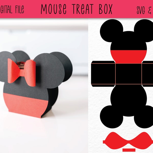Mouse Theme Party Treat Box | Favor Box SVG