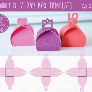 Valentinstag Box SVG | Kurvige Box Vorlage | Geschenkschachtel