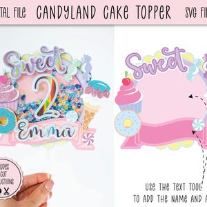 Candyland Shaker Cake Topper: Sweet Candy SVG (Digital Download)