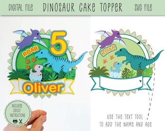 Dinosaur Cake Topper | Dinosaur Birthday Party | Digital download
