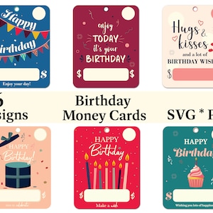 Birthday Money Card Holder PNG & SVG Designs Lip Balm Pouch Money ...