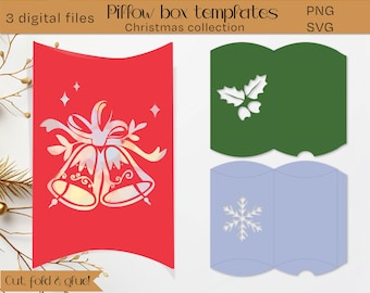 Christmas Pillow Box SVG & PNG Designs | Christmas treat box