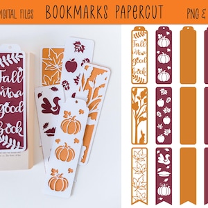 Papieren bladwijzers voor de herfst | Page Keeper-SVG | Digitale download | Direct downloaden