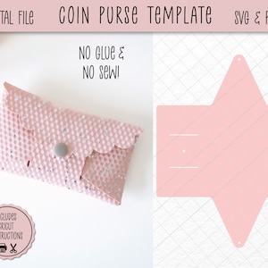 No-Sew Beutel Vorlage SVG | Bastelanleitung | Geldbörse | DIY Leder Geldbörse