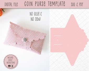 Geen naaizakje sjabloon SVG | Ambachtelijk patroon | Portemonnee | DIY lederen tas