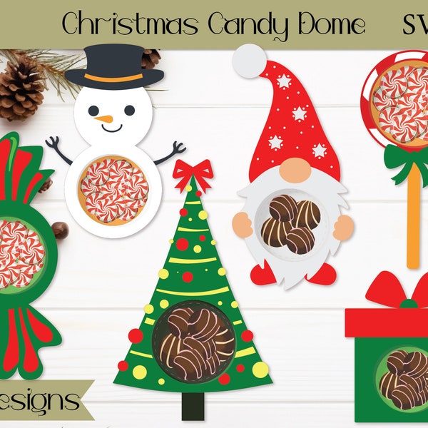 Christmas Candy Dome SVG Bundle | Candy Holder Ornament