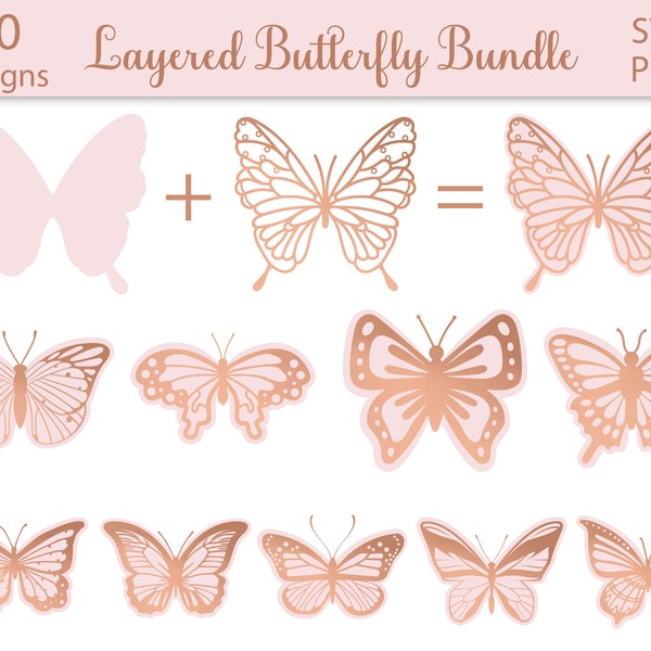 Layered Butterfly SVG & PNG
