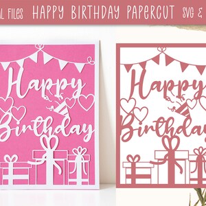 Design de corte de papel de feliz aniversário | Download digital