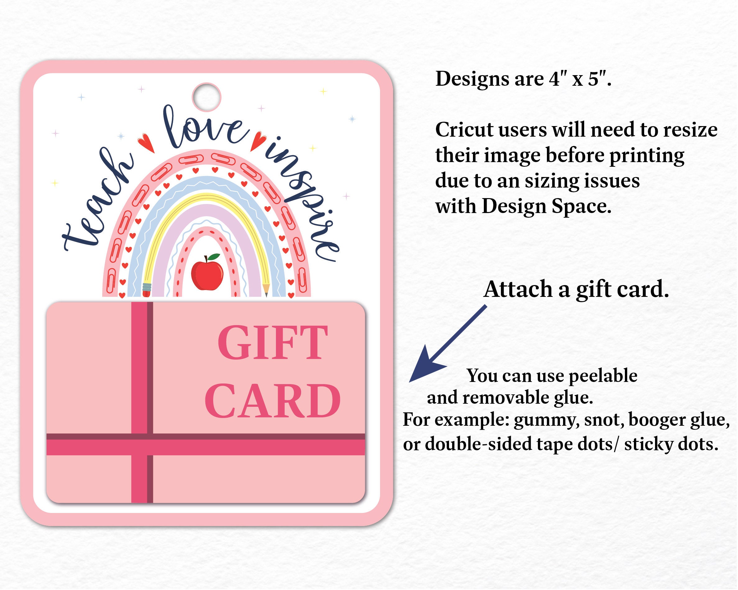 Teacher Gift Card Holder PNG Designs | Back to School | Teacher ...