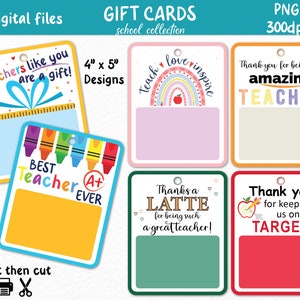 Titular de la tarjeta de regalo del maestro Diseños PNG / Regreso a la escuela / Apreciación del maestro / Descarga digital