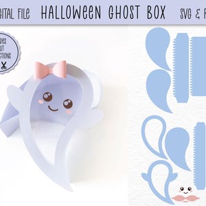 Boîte fantôme Halloween SVG | Boîte à friandises SVG | Bonbonnière