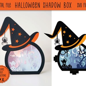 Halloween-skugglåda SVG | Halloween-upplyst låda