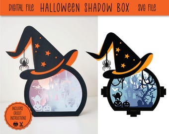 Halloween Shadow Box SVG | Halloween Lighted Box