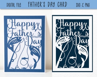 Cartoline per la festa del papà felice / Papercut / Download digitale