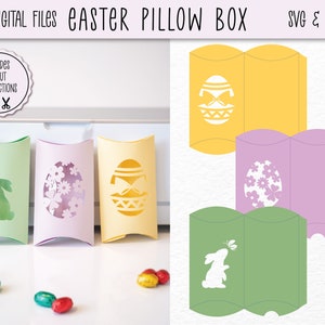 Boîte à coussins de Pâques SVG | Boîte à friandises SVG