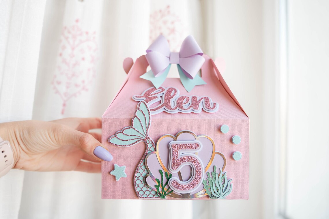 Mermaid Gable Box Template: Birthday Party Favor (digital Download ...