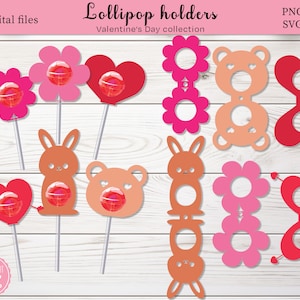 Valentine&#39;s Day Lollipop holders SVG | Valentine&#39;s Day Sucker holder SVG