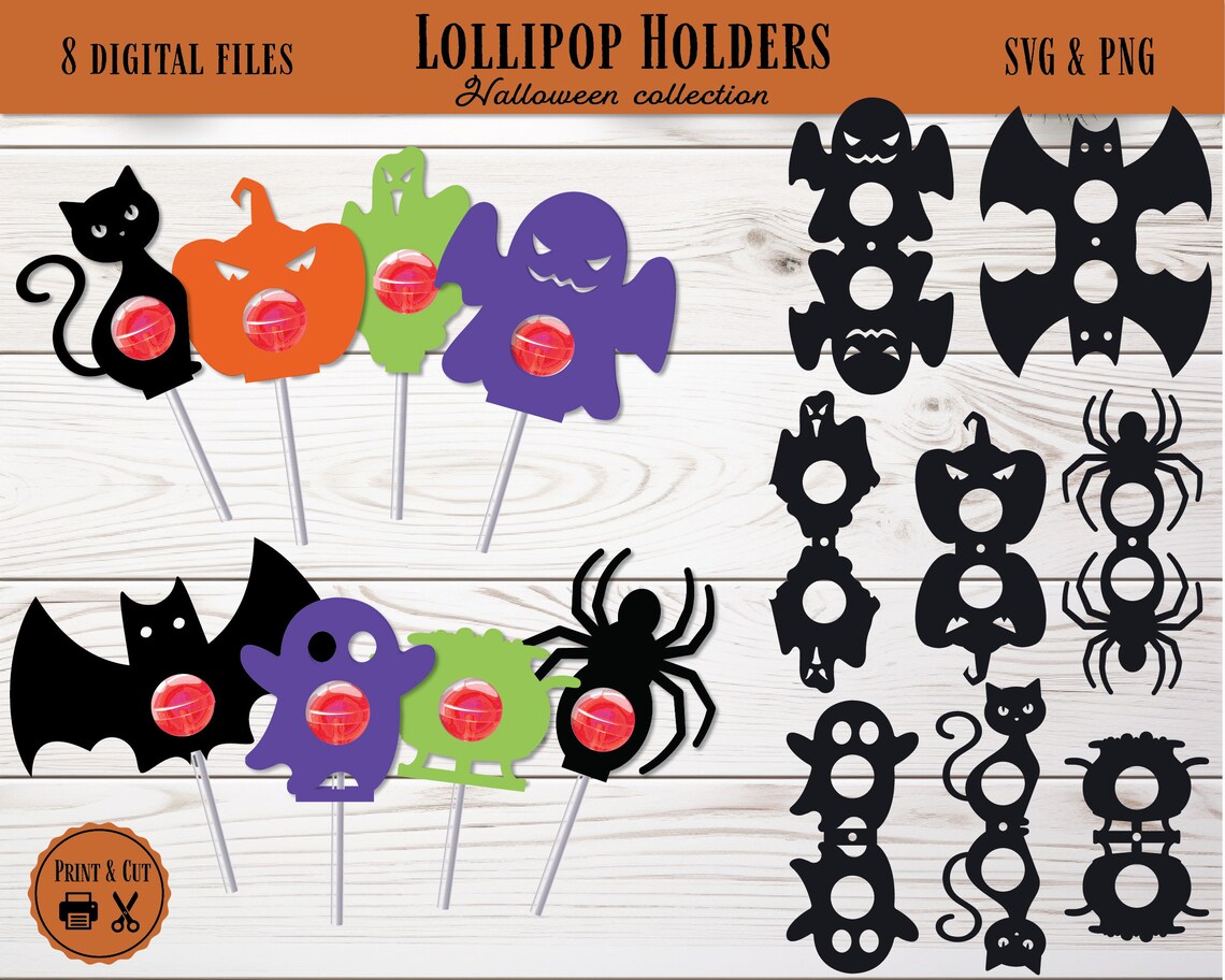 Halloween Lollipop Holders SVG | Halloween Sucker Holder SVG - Etsy