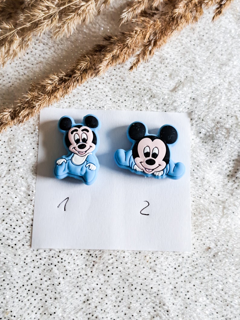 Schnullerkette oder Greifling, Geschenk zur Geburt, Taufe, Babyartikel, Mickey Maus Bild 3