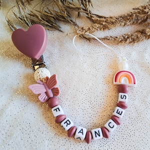 Pacifier chain, gift for birth, baptism, baby items,