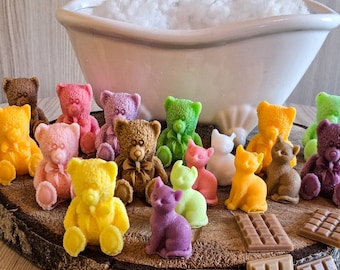 Shea butter soap, bears, kittens, chocolate, children's soap, party, guest soap, various fruits and scents