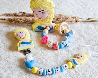 Schnullerkette, Geschenk zur Geburt, Taufe, Babyartikel, Disney, Elsa