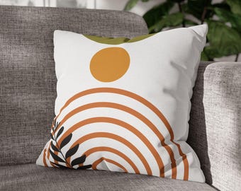 Geometrischer Boho Kissenbezug: Abstraktes Naturdesign