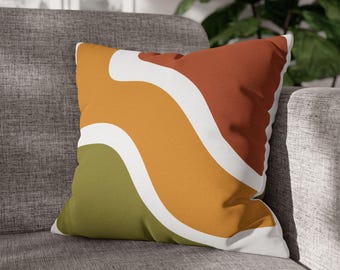 Retro Boho Kissenbezug: Abstraktes geometrisches Design