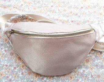 Faux old pink and gold fanny pack