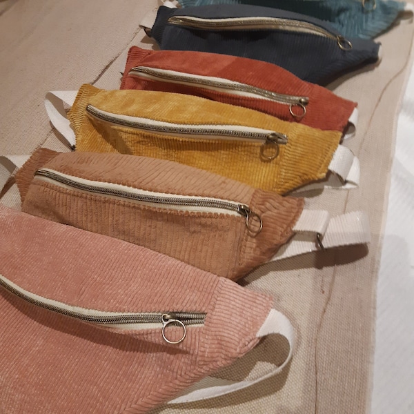 Corduroy fanny pack (different colors) and gold finishes