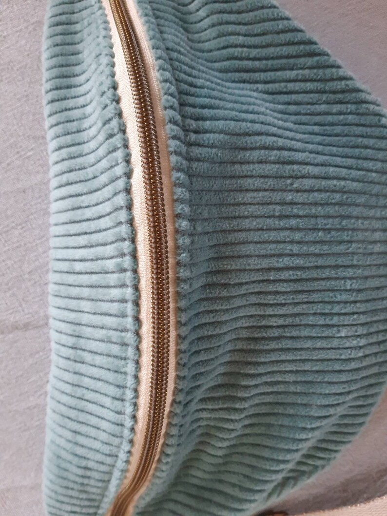 Sac banane velours vert bleu pastel et or - Etsy France