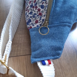 Sac banane jean et liberty bleu framboise image 7