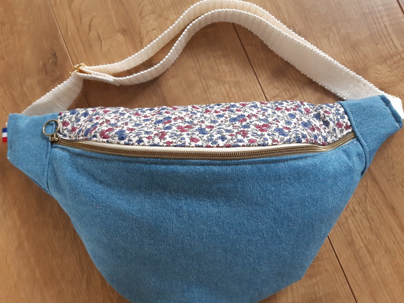 Raspberry blue denim and liberty fanny pack image 4