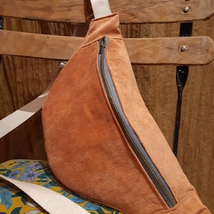 Caramel corduroy fanny pack