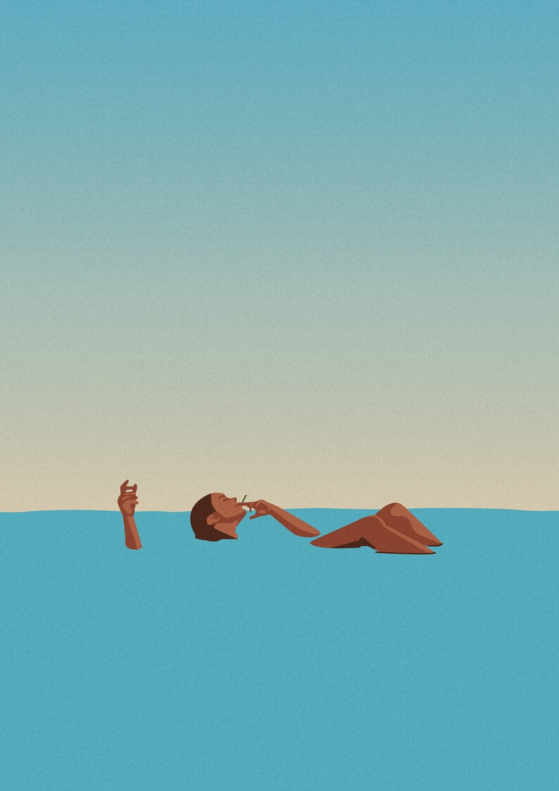 Wanderlust Swim Poster People in Water Print Swimming Pool Etsy