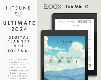 Agenda numérique 2024 Ultimate Kitsune de Kitsubooks pour Onyx Boox Tab Mini C