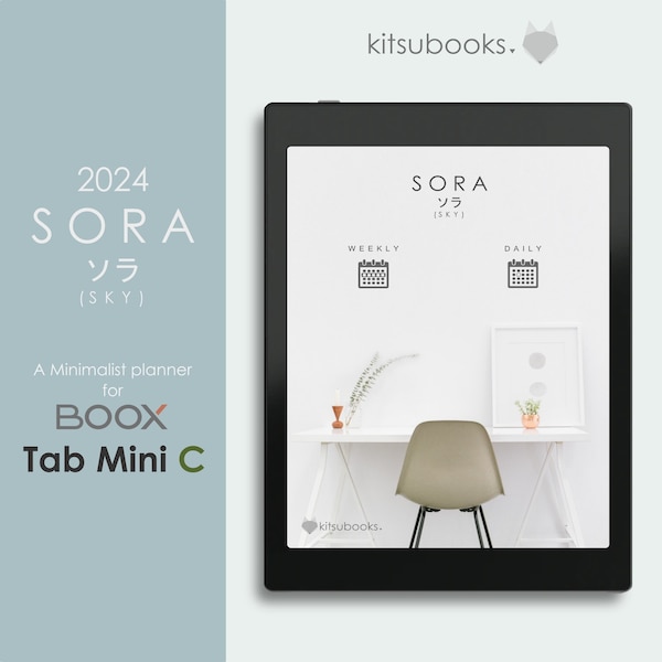 BOOX Tab Mini C, 2024, Digital daily weekly monthly planner template Minimalist from Kitsu books