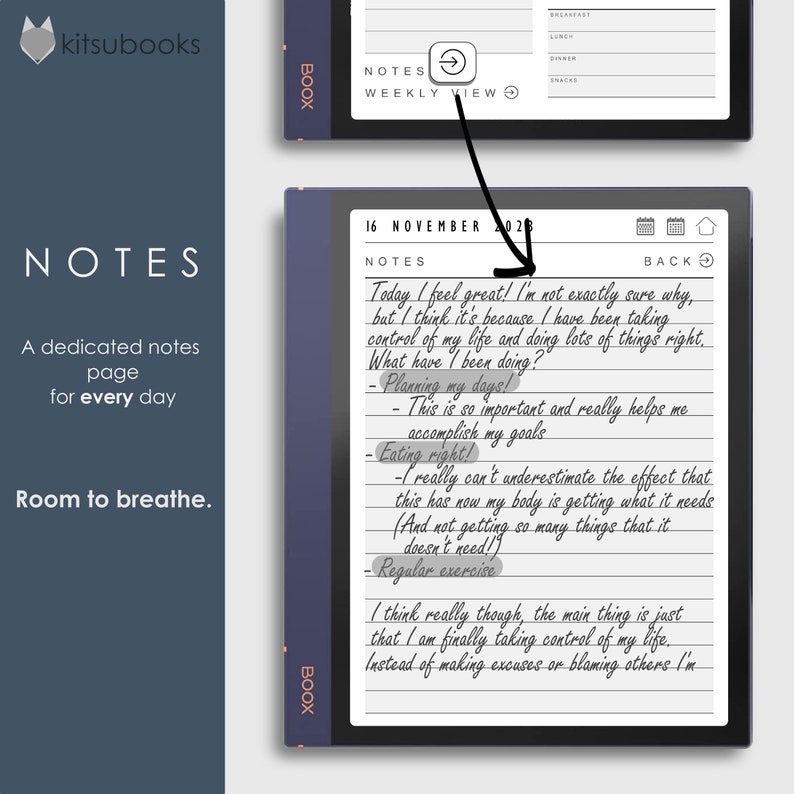 BOOX Note Air/note Air2/note Air2 Plus, 2024, Digital Daily Weekly ...