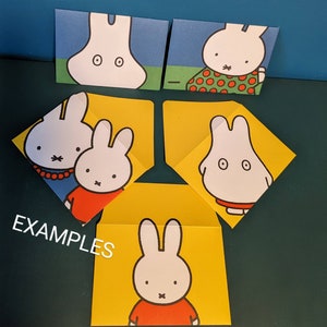 Buste Miffy Nijntje / Set da 6 / A6 / Fatte a mano / Libri illustrati riciclati / Posta ordinaria / Autosigillanti / Cancelleria /