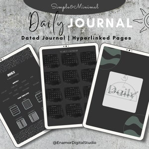 Dark Mode Journal, Digital Journal for GoodNotes, Modern Design, Digital Diary, Daily iPad Journal, Notability Journal, Portrait Journal