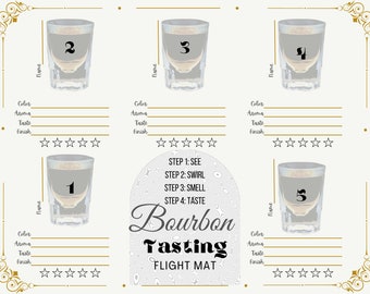 Bourbon Tasting Challenge, Bourbon Gifts For Men, Whiskey Tasting Scorecard, Printable Whiskey Taste Mat, Bourbon Tasting ScoreCard