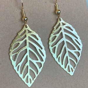 24K Gold Leaf Earrings: Nature Inspired Boho Jewelry