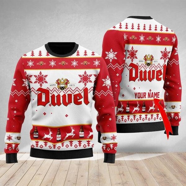 Discover Personalized Funny Duvel Beer Ugly Christmas Sweater Ugly Christmas 3D Sweater
