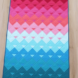 Triangle Falls Quilt Pattern a modern quilt pattern PDF by Bonjour Quilts