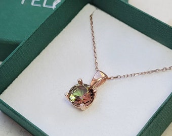 Gold-plated 925 Sterling Silver sultanite pendant, rose ottoman necklace, color changing Gemstone, Hurrem&#39;s Jewelry, turkish stone
