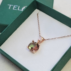 Gold-plated 925 Sterling Silver sultanite pendant, rose ottoman necklace, color changing Gemstone, Hurrem&#39;s Jewelry, turkish stone