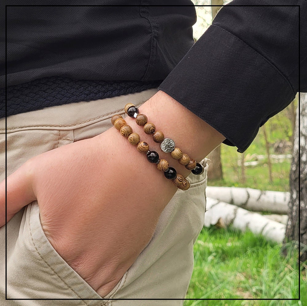StarAppeal Bracciale Dell'Amicizia Con Albero Della Vita – Perline In Argento E Oro, Cordino Cerato Regolabile, Fatto A Mano, Gioiello Elegante Per Donna